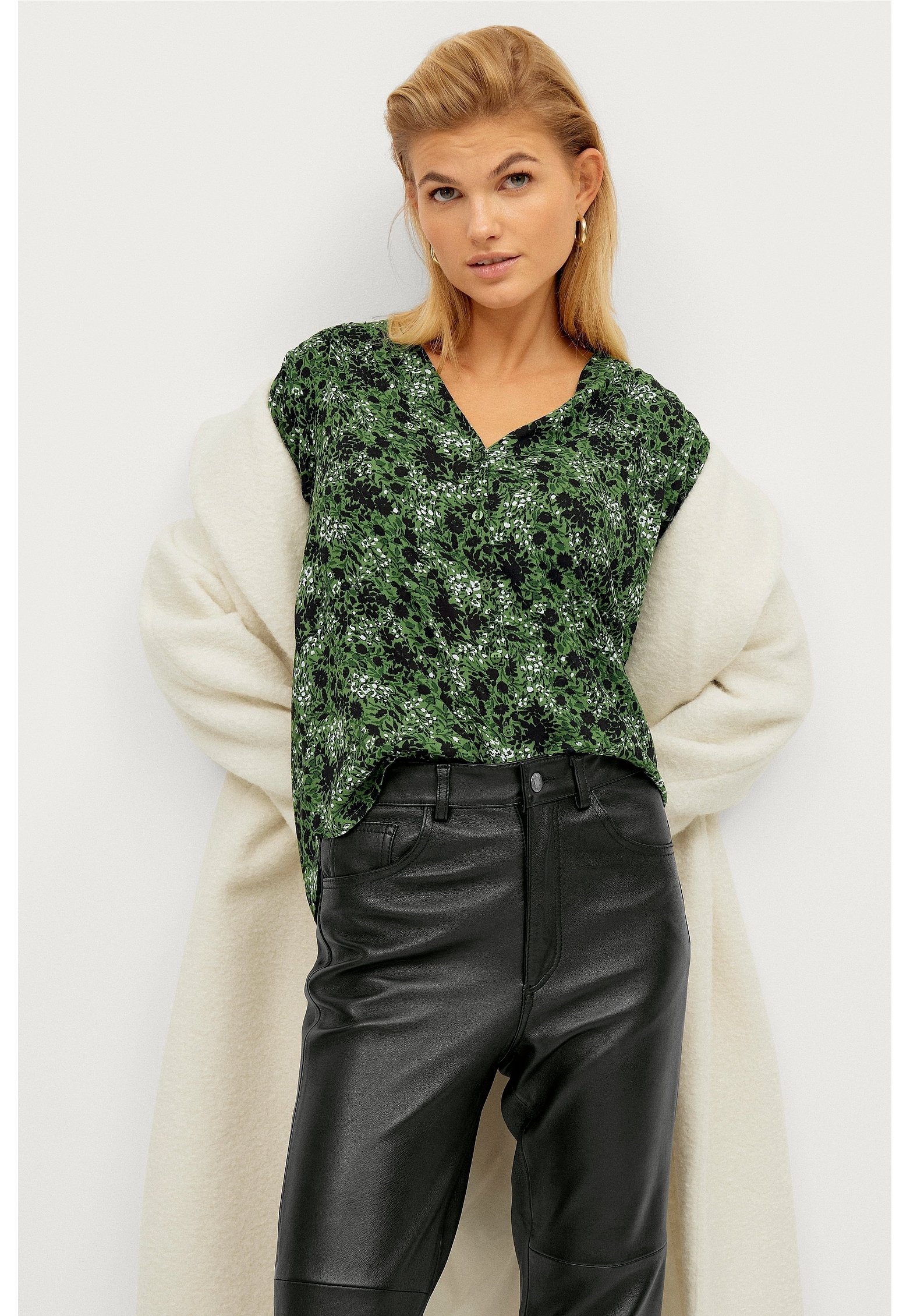 Bluse gemustert grün Clearance